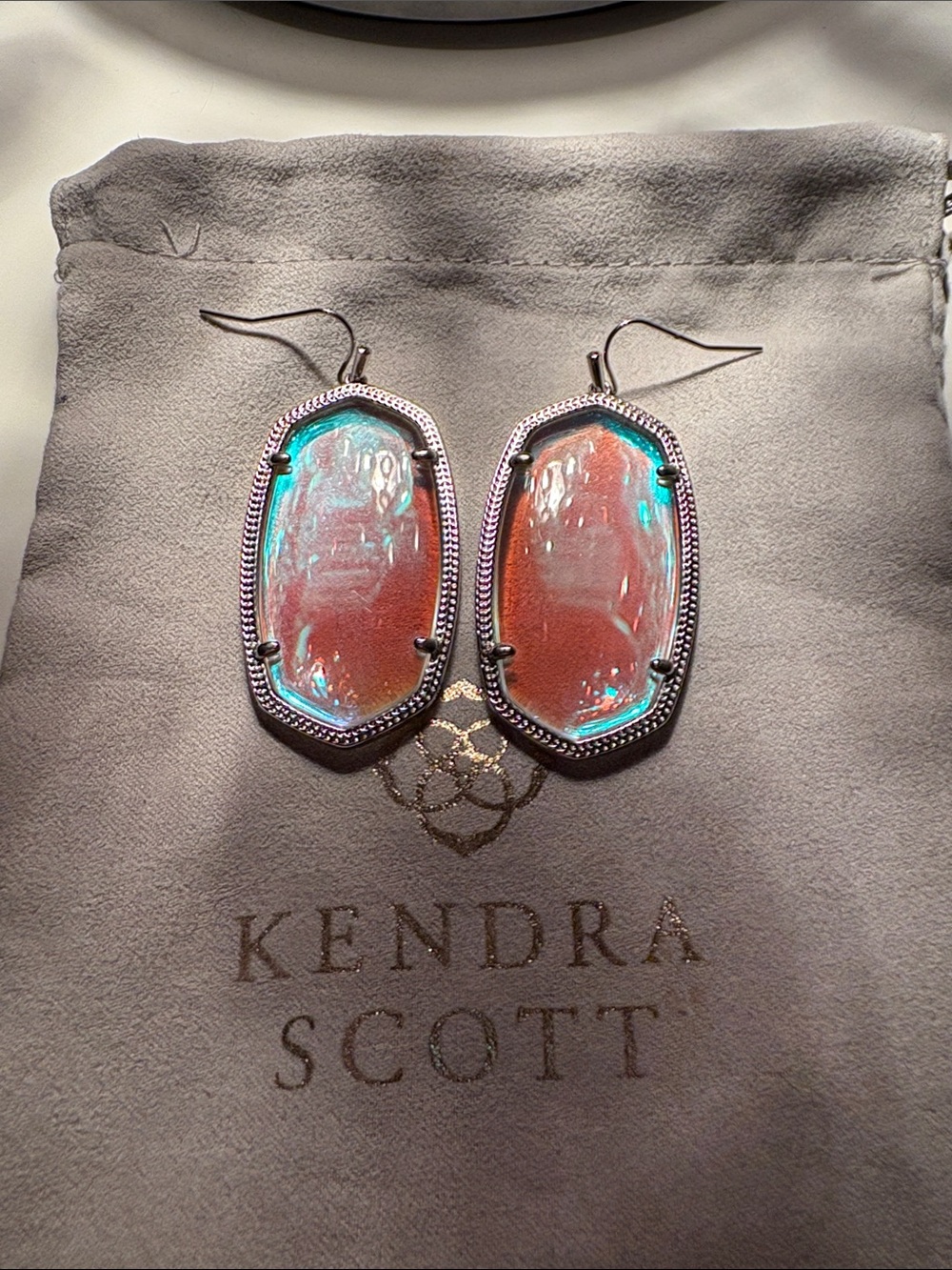 Kendra Scott Silver/Glass drop earrings